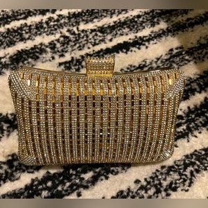ALESSIA Womens Crystal Rhinestones Evening Clutch Bag